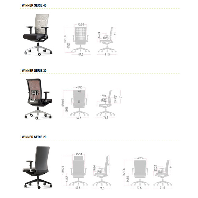 modelos silla ergonómica winner