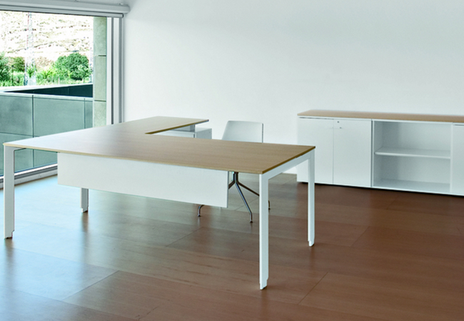 mesa de oficina b07 blanca y madera
