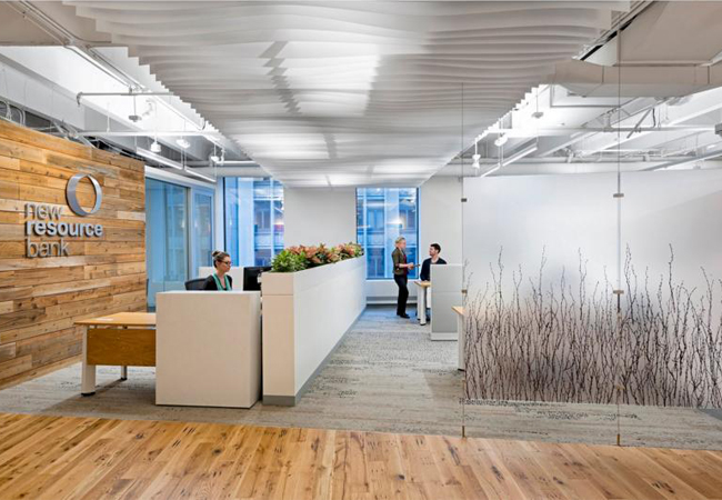 Recepción de oficina New Resource Bank San Francisco