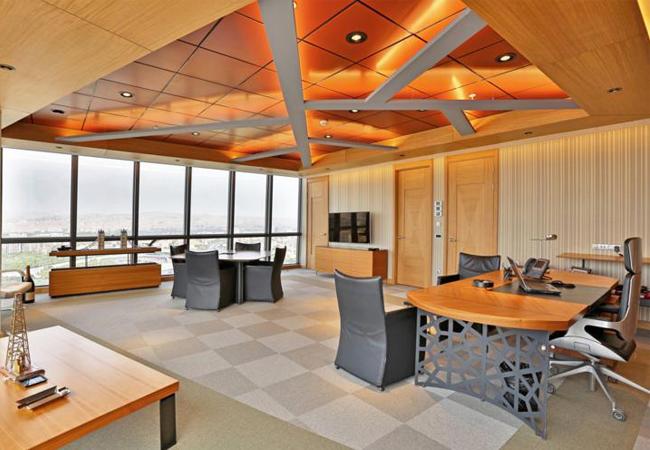 Oficinas de color naranja