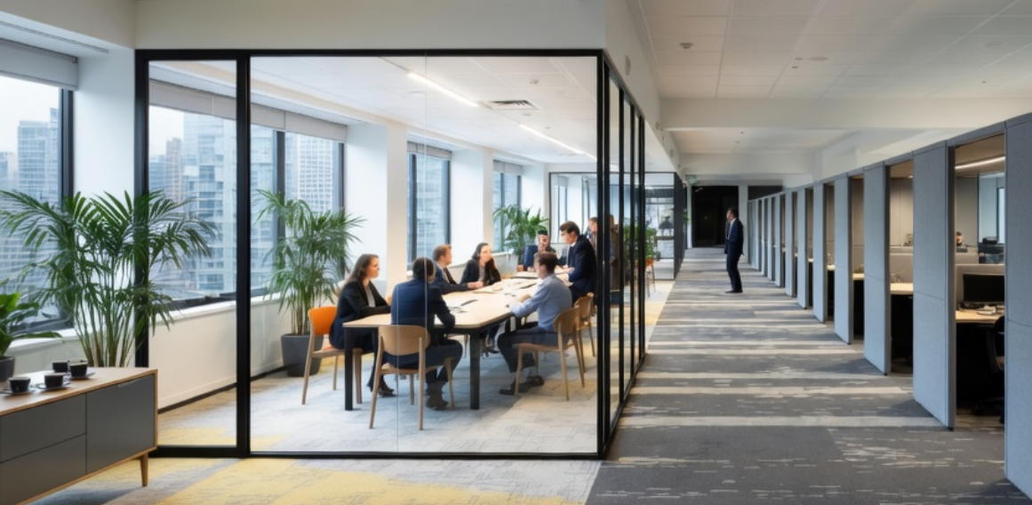 El equilibrio y combinación de espacios como característica de las oficinas modernas