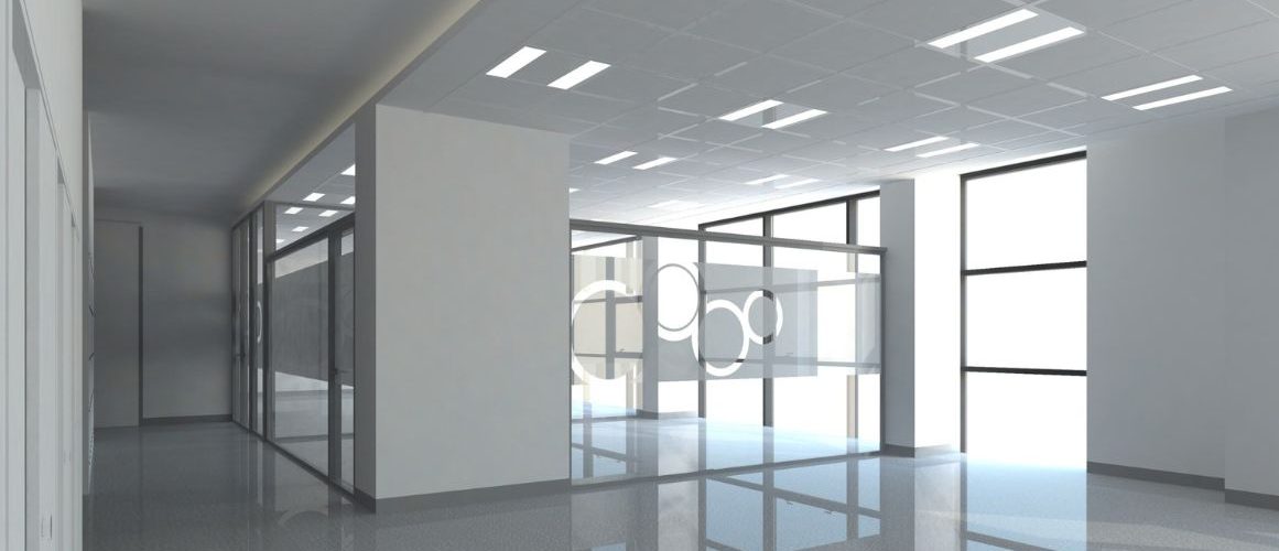 Diseño de espacio de oficina vacio
