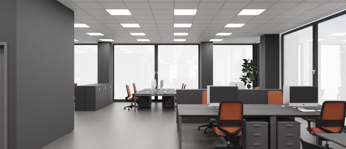 Espacio de trabajo diseñado de forma estratégica en oficina