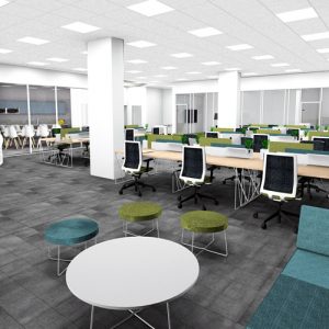 Espacio abierto, de tipo “open-space”, con 24 puestos operativos