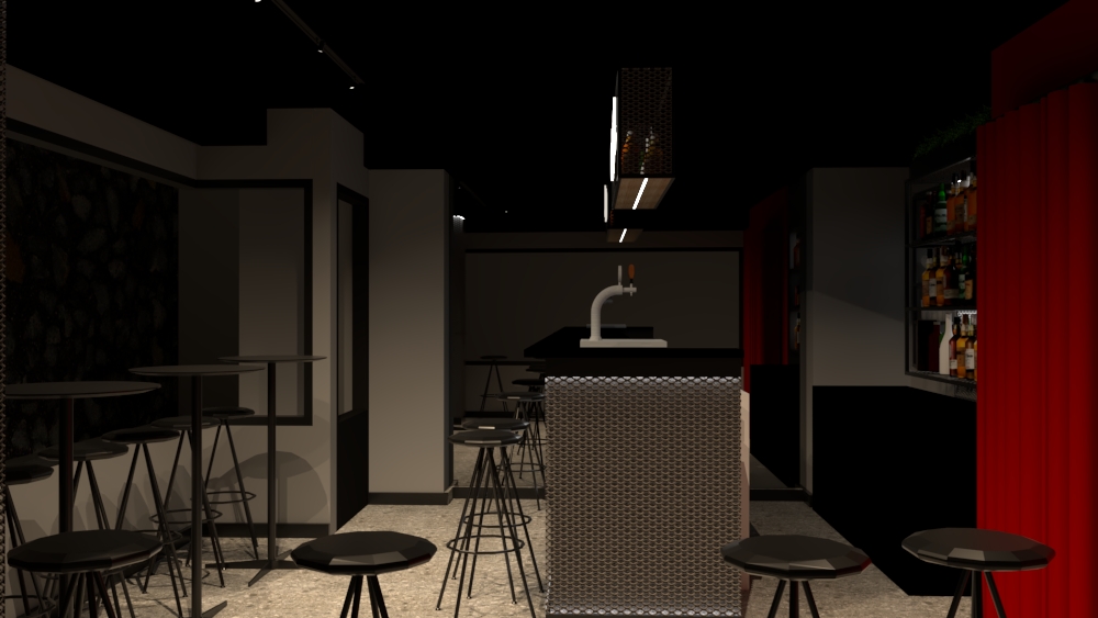 renders de la reforma del local cruel