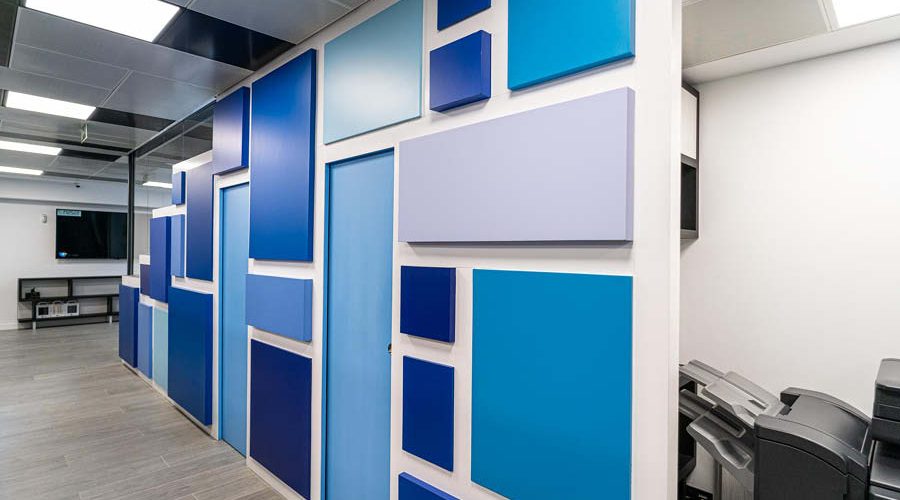 pared paneles reforma oficina