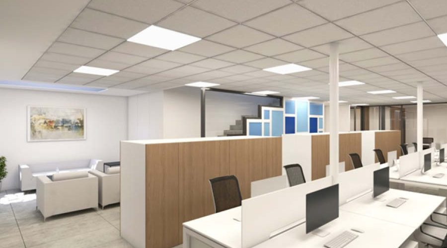 diseño render oficina madrid