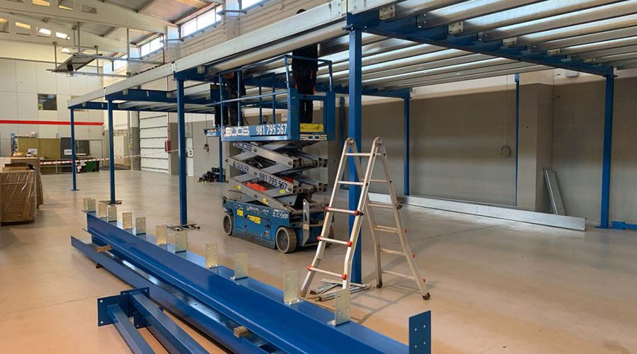 Proceso de instalación de estructura metálica