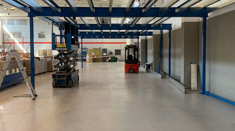 Instalación de estructura metálica por Solida Equipamiento Integral