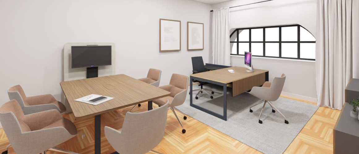 Proyecto de diseño de reforma de oficina en el centro de Madrid
