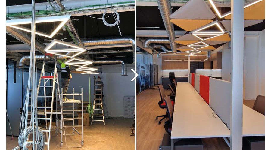 Equipamiento de oficina con mobiliario estándar y carpintería a medida en Madrid_Proceso de obra