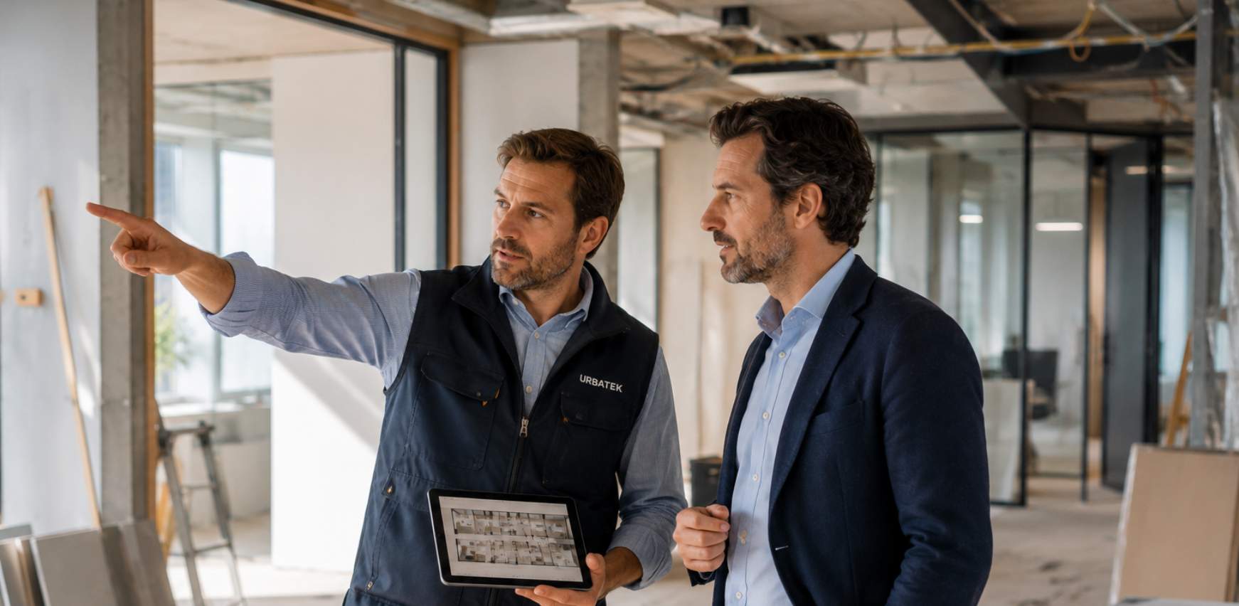 Equipo de transformación de oficina con arquitecto