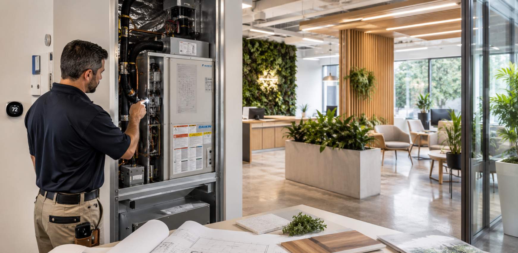 Instalación de climatización en oficina