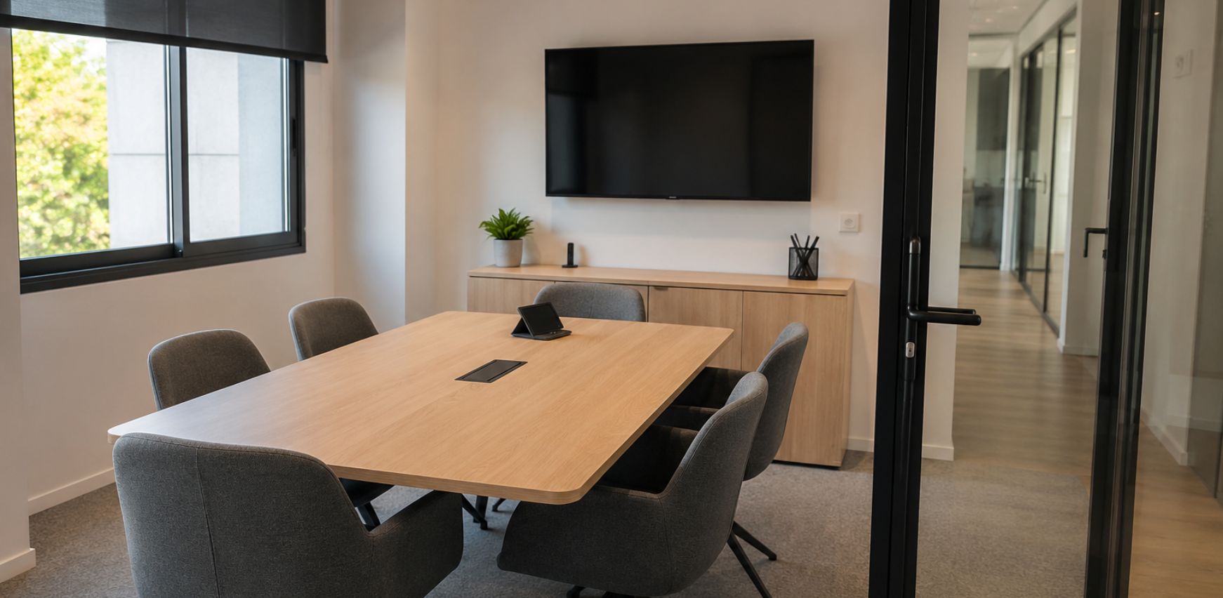 Mobiliario para una pequeña sala de reuniones de oficina