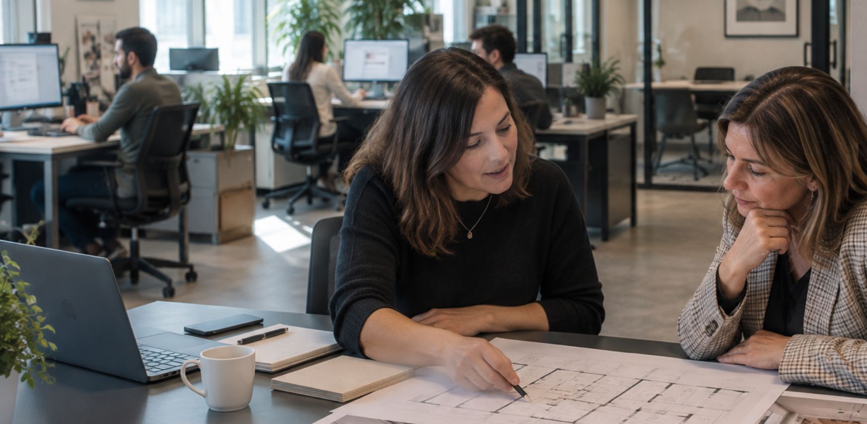 Planificación del diseño de una oficina según las necesidades de trabajo