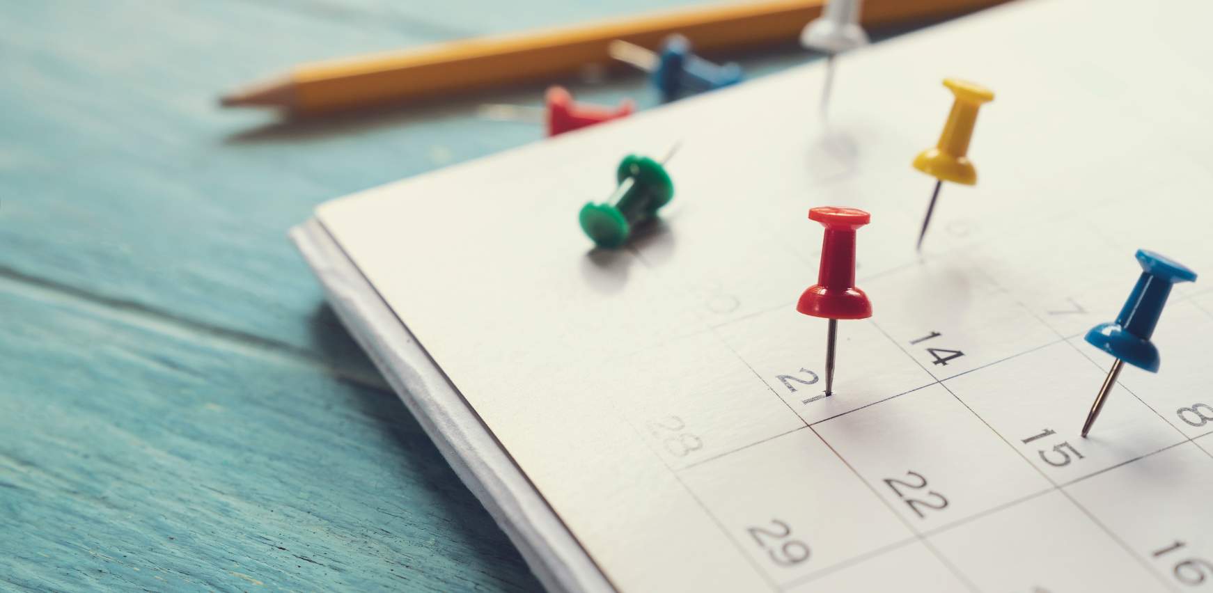 Calendario con planificación de trabajo de oficina