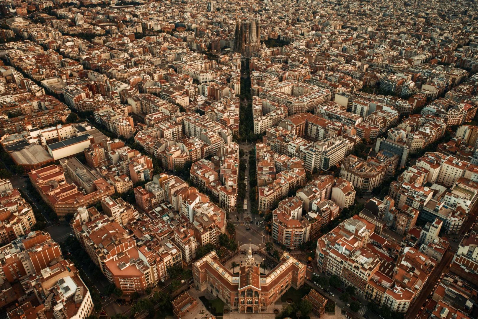 Ciudad de Barcelona desde el aire
