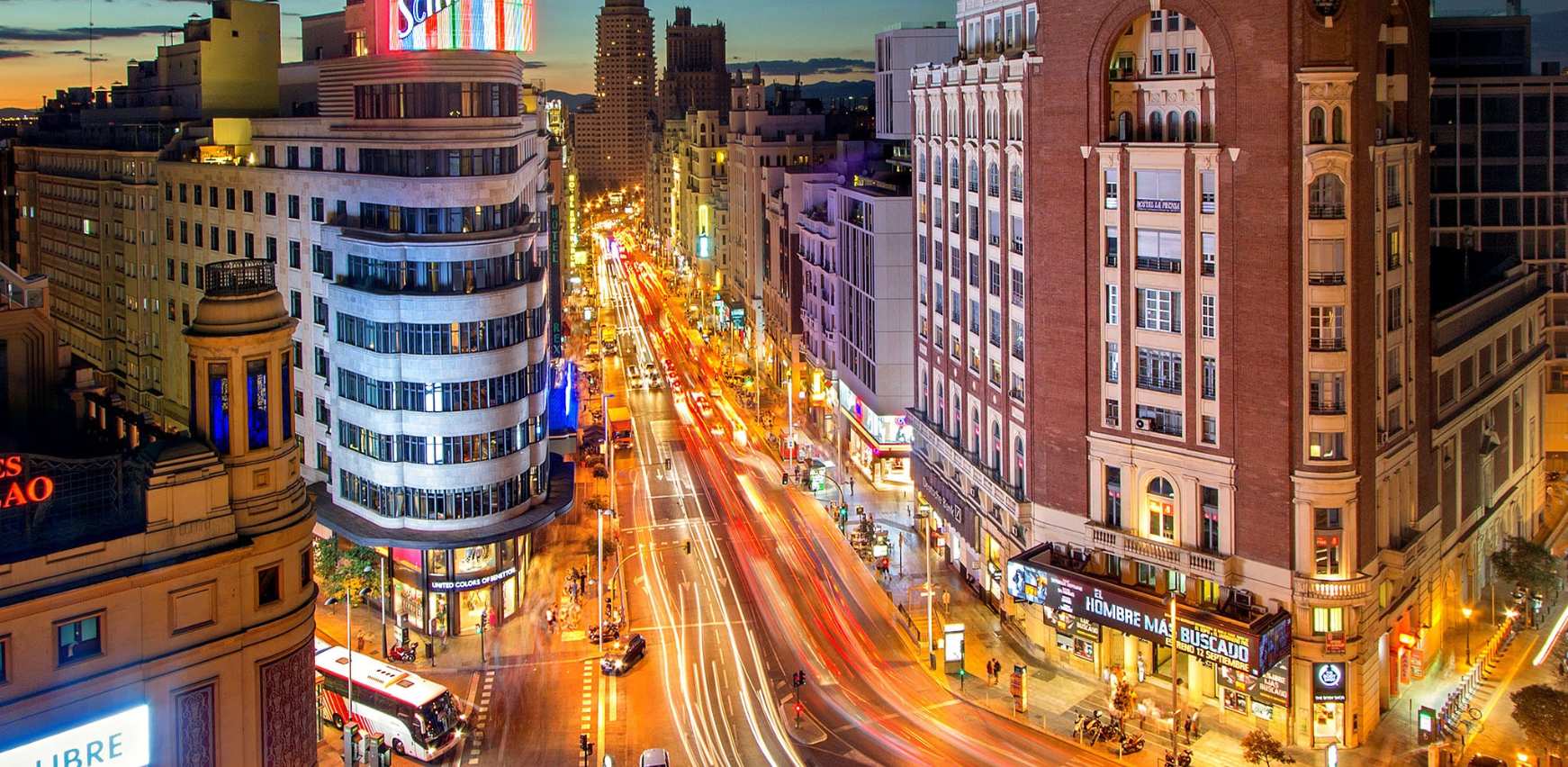 Paisaje de Madrid de noche