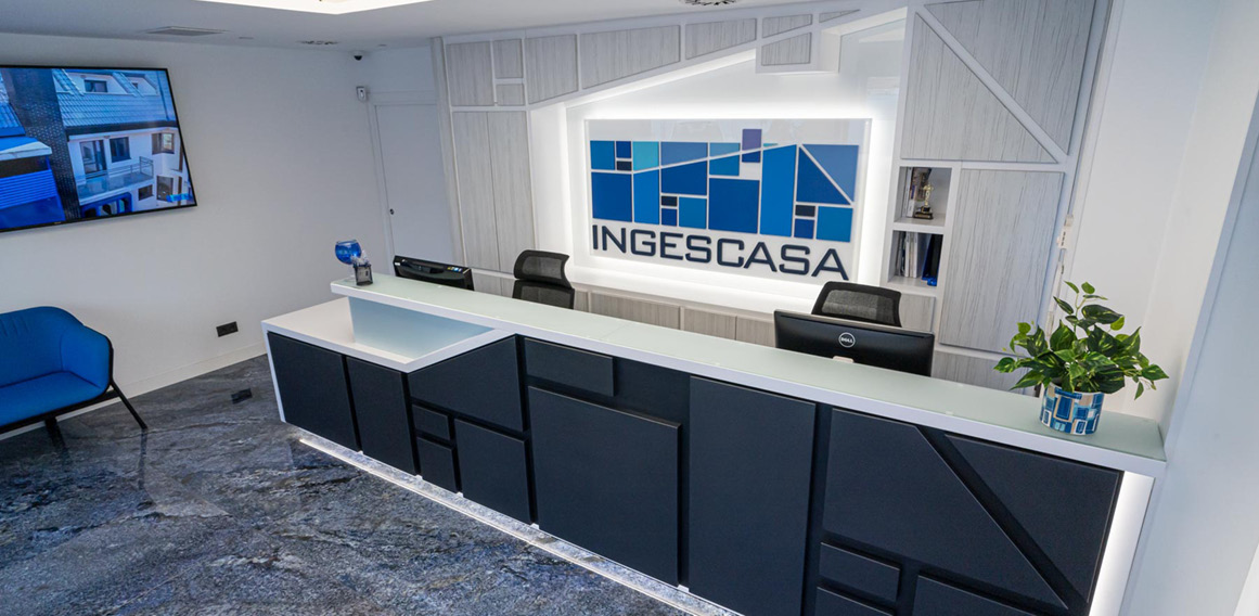 recepción en oficina con reforma integral